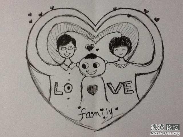 幼儿绘画我的一家人
