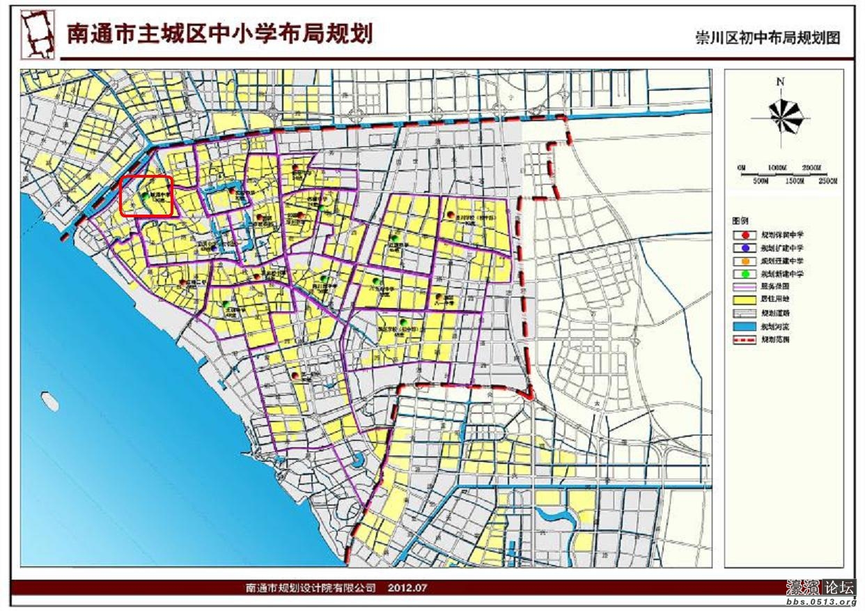 2015-2020南通启秀中学施教区规划图