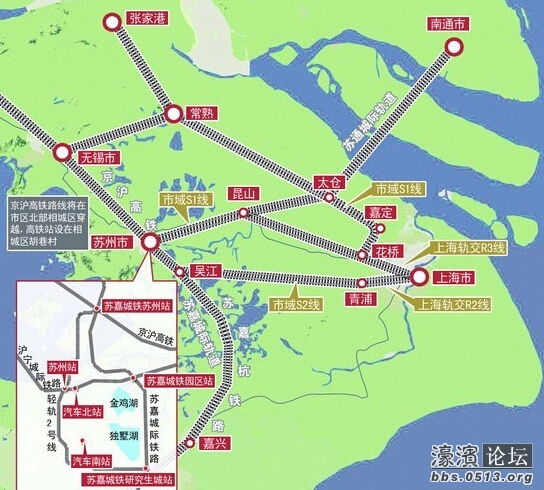上海周边城际轨道交通规划图南通方向指向启东!