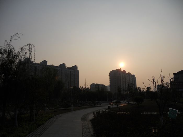 园区观夕阳