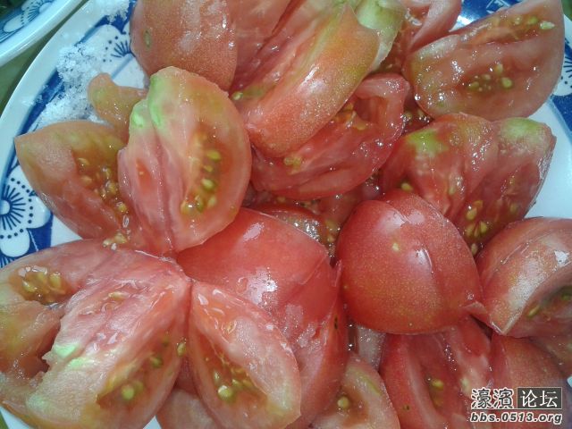 炝番茄白糖已溶