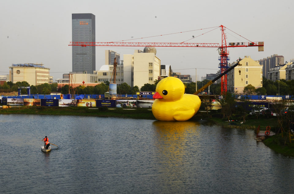 南通开发区天星湖畔出现大黃鸭 (3).jpg