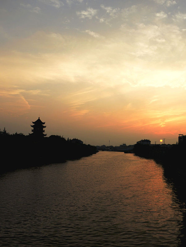 回程捞了一张：长河落日