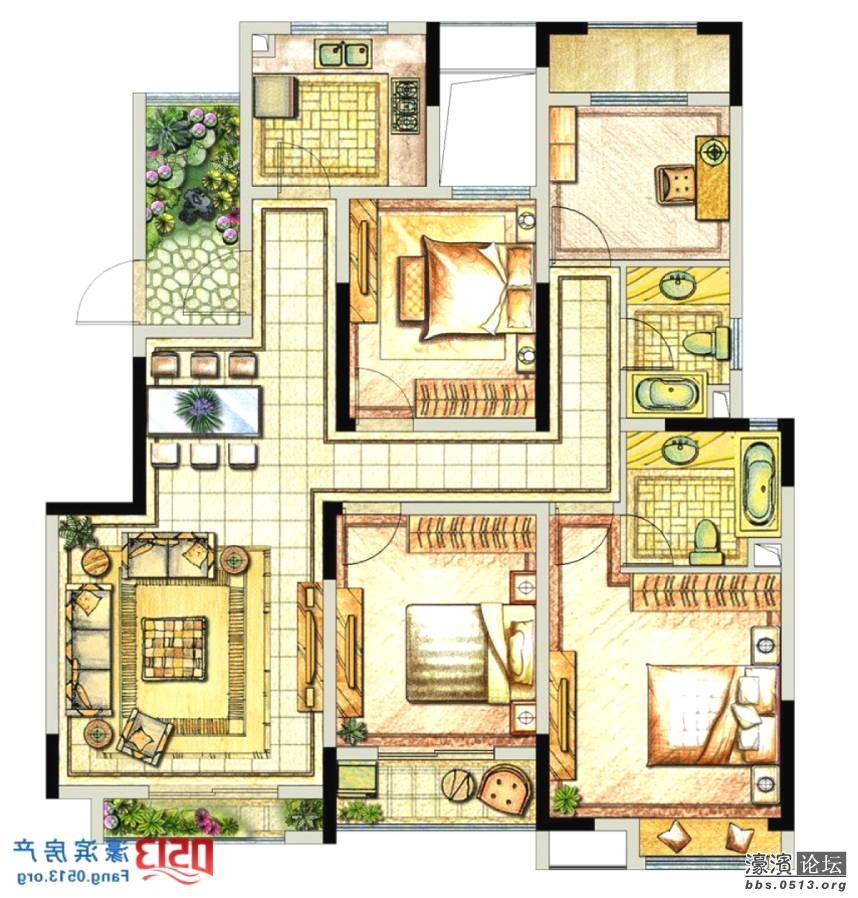 宣传册上的原始户型图