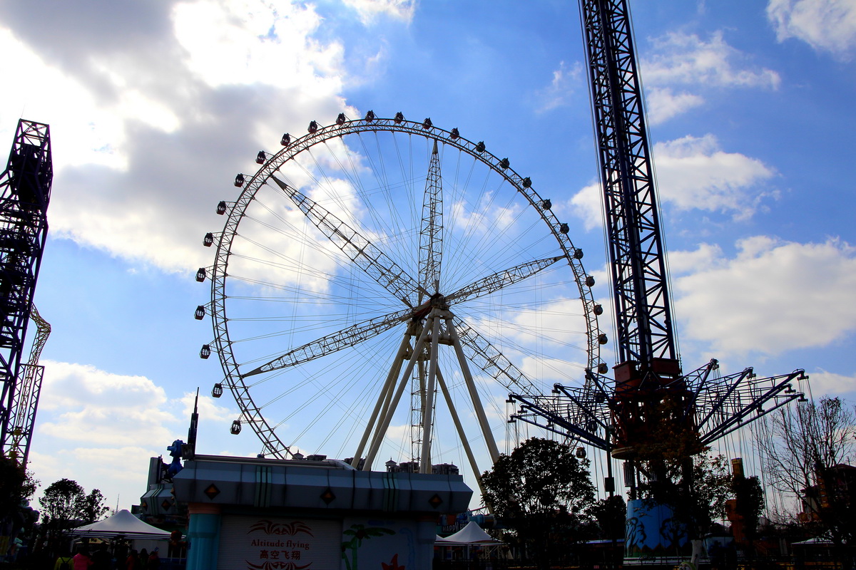 摩天轮的每个格子里都盛放着幸福，跟随摩天轮的节奏攀升到100米的高空，俯览变化无穷的城市美景，那种"会 ...