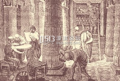 烧毁，“为亚历山大城四千个澡堂供热六个月”后的公共图书馆