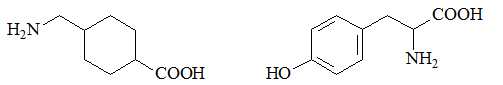 凝血酸（左）与酪氨酸（右）