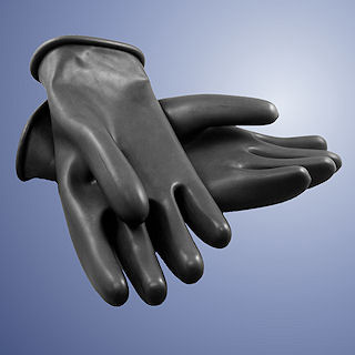 强酸强碱橡胶防护手套。（图片来源：google图片）