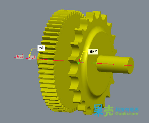 其实就是把齿轮和链轮焊在一根轴上。