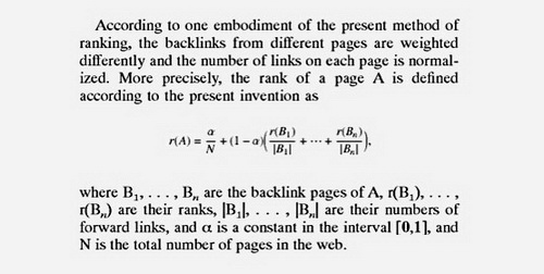 Google搜索引擎所采用的核心算法。