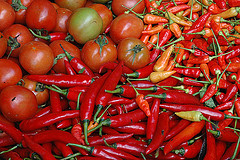 常见的含有较多番茄红素的蔬菜有西红柿和红辣椒，在番茄皮中番茄红素含量尤其高