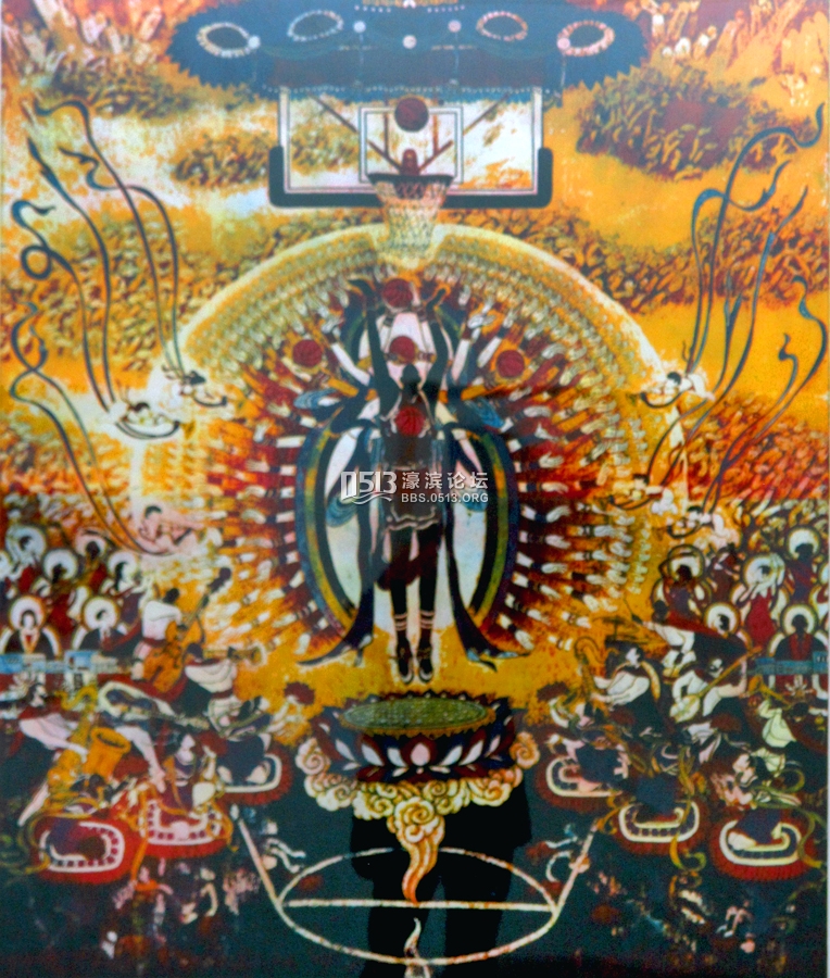 千手观音  蓝膜凹版画  2004年.jpg