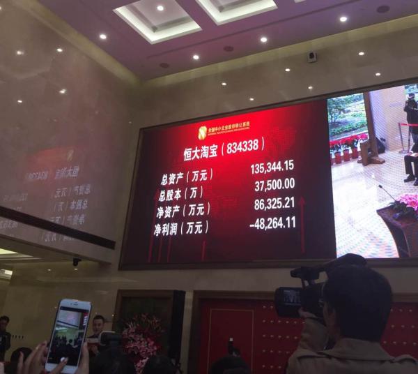 恒大淘宝俱乐部正式挂牌“新三板”，成亚洲首支上市球队