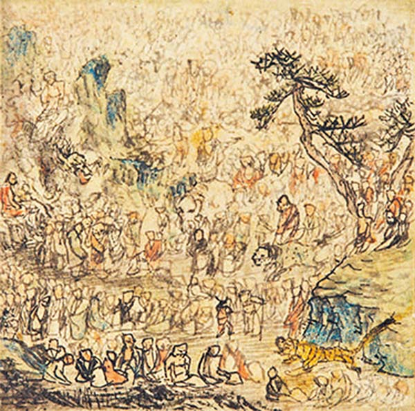 看展览|曾为LV设计的村上隆，这次画了罗汉禅宗