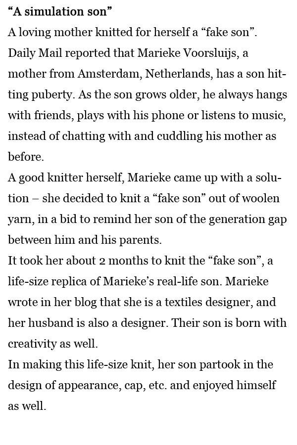 每日一词：“仿真儿子”