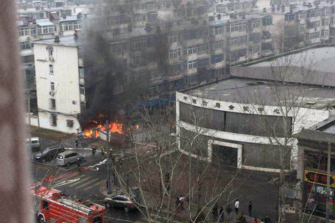 北京一果蔬店起火引爆煤气罐 无人员伤亡