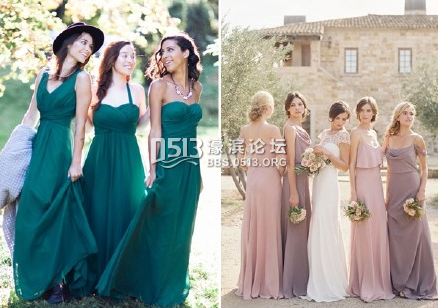 流行伴娘礼服