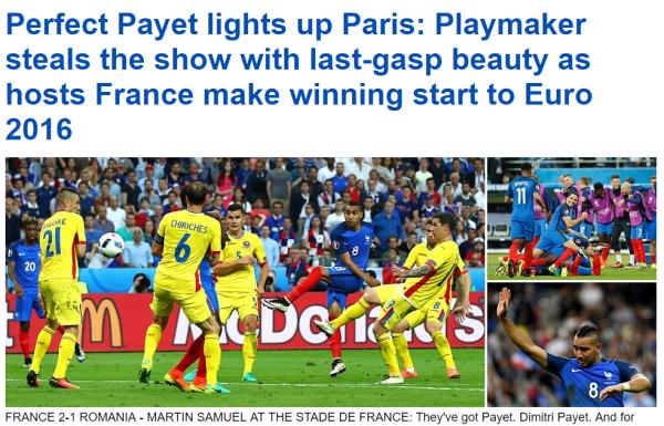 头条欧洲杯 | 姿势大比拼！各大媒体都怎么吹帕耶