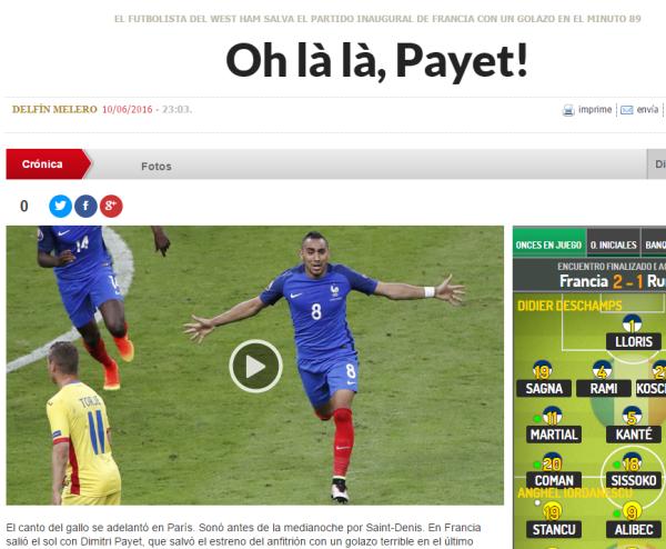 头条欧洲杯 | 姿势大比拼！各大媒体都怎么吹帕耶