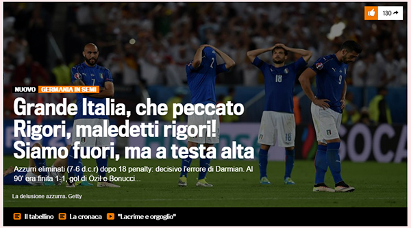 头条欧洲杯 | 可恶的点球！但依然谢谢你，意大利