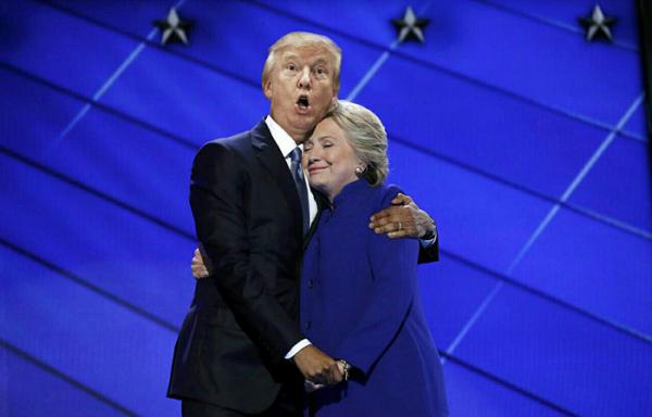 趣看｜奥巴马希拉里“闺蜜抱”，昔日政敌花式“秀恩爱”