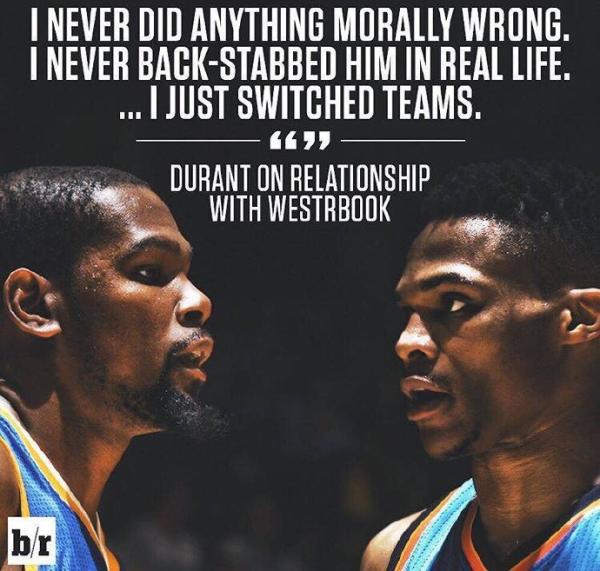 杜兰特39分弑杀旧主雷霆！当他被威少盖帽时，他笑了