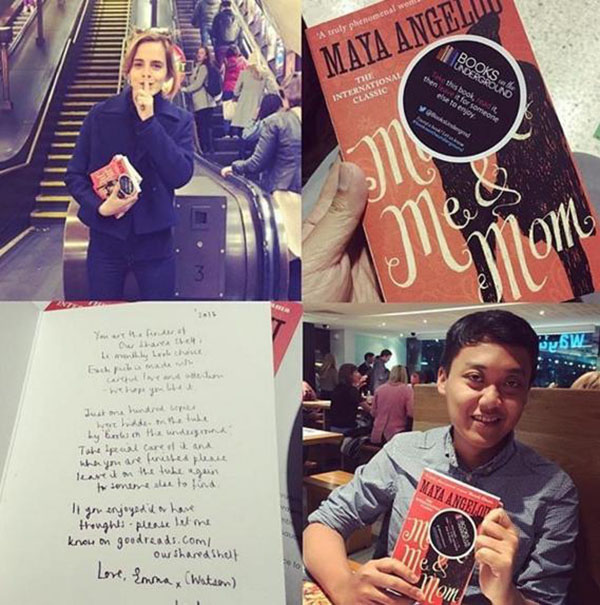 艾玛·沃森在伦敦地铁里藏了100本书