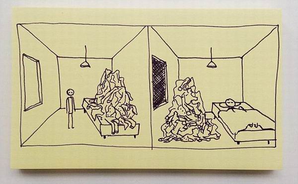 便利贴涂鸦，诠释让人哭笑的无奈日常