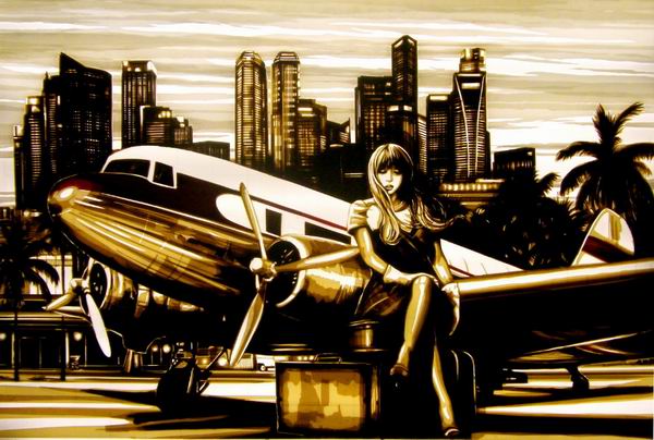 胶带作画，勾勒复古而醉人的城市夜色