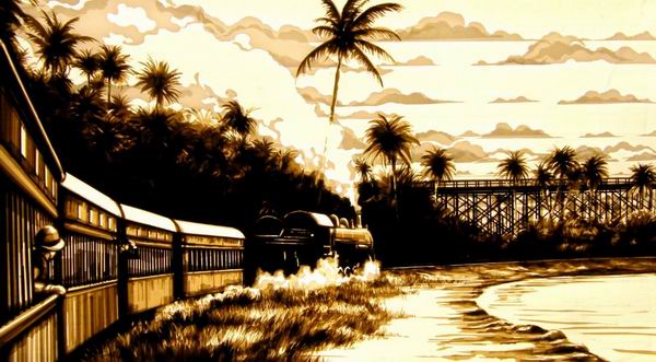 胶带作画，勾勒复古而醉人的城市夜色