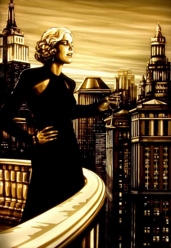 胶带作画，勾勒复古而醉人的城市夜色