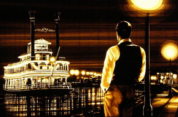 胶带作画，勾勒复古而醉人的城市夜色