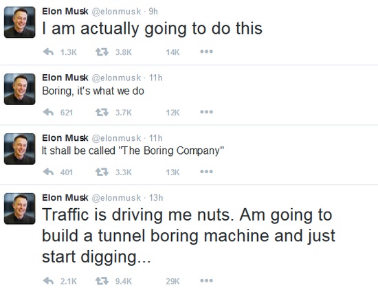 马斯克说他被美国的交通状况逼疯了：准备挖隧道解决问题