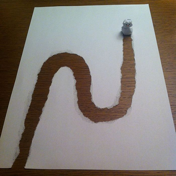 趣看｜折折画画撕撕，A4纸也能玩出3D感