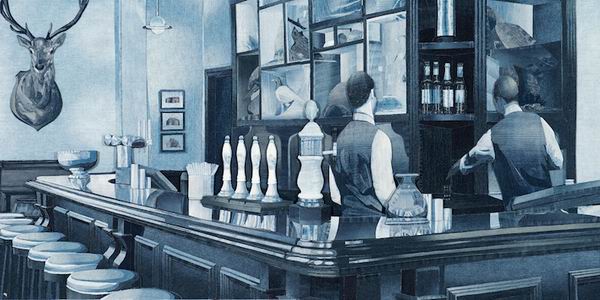 牛仔布作画，逼真还原生活场景