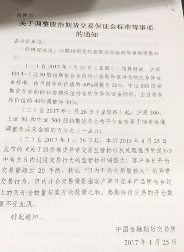 中金所回应股指期货1月25日松绑传言：相关准备一直在做