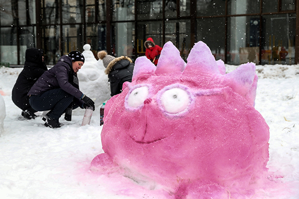趣看｜莫斯科举办堆雪人大赛，看战斗民族如何“斗雪人”