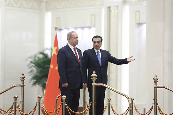 李克强接待以色列总理内塔尼亚胡访华：加快中以自贸区谈判