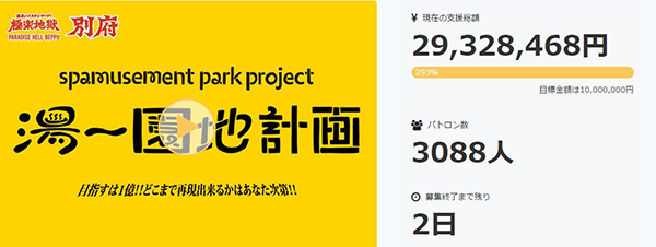日本众筹近3000万日元建游乐园，可在过山车上泡温泉