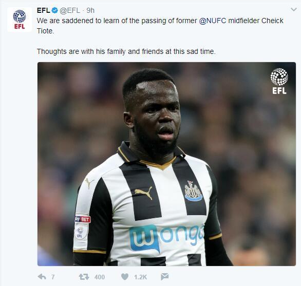 蒂奥特猝死引发足坛集体哀思，德罗巴、登巴巴都是他至亲好友