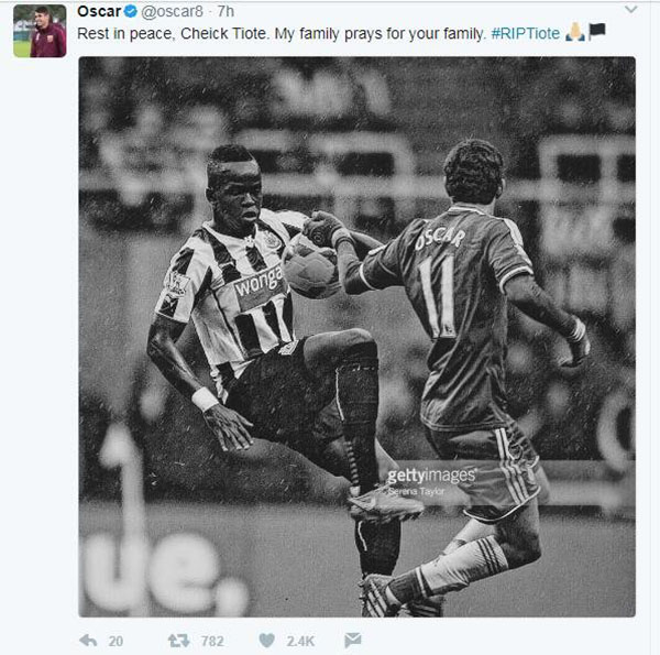 蒂奥特猝死引发足坛集体哀思，德罗巴、登巴巴都是他至亲好友