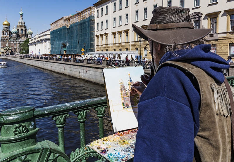 街头画家眼里的《滴血大教堂》