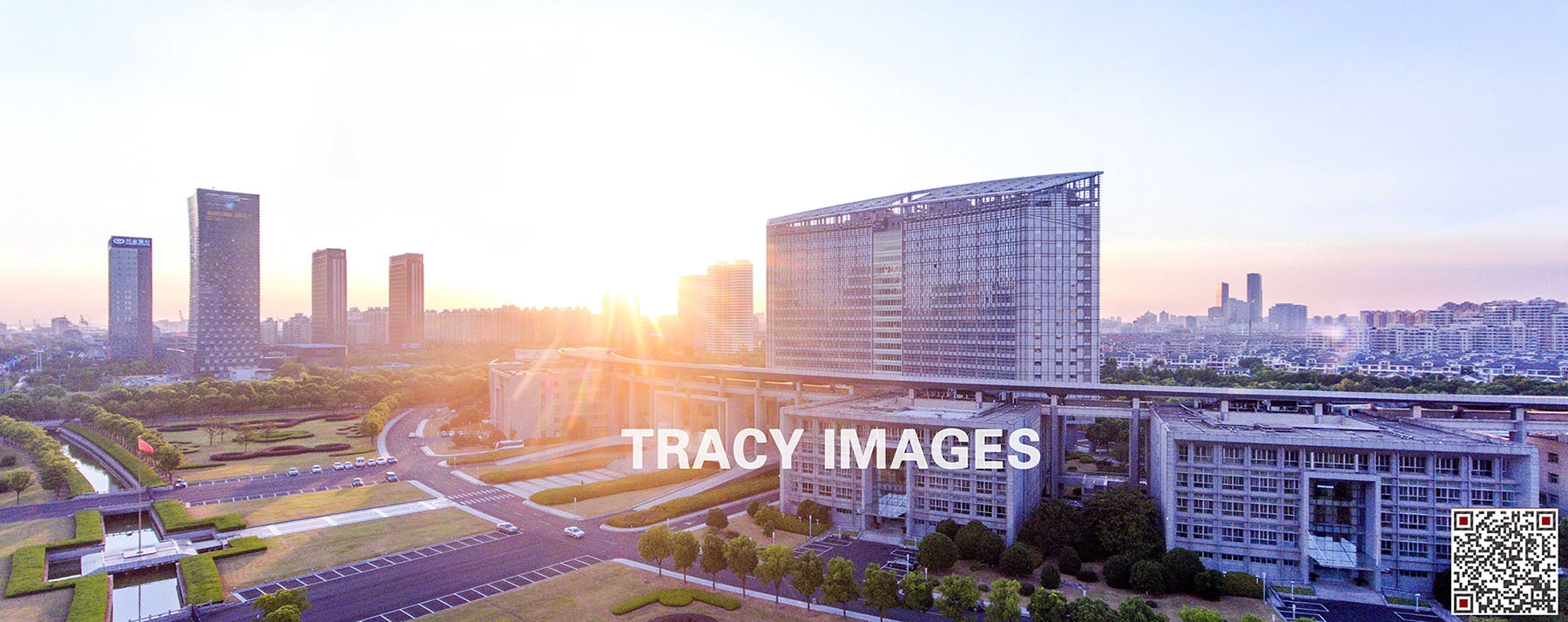 南通市政府黄昏