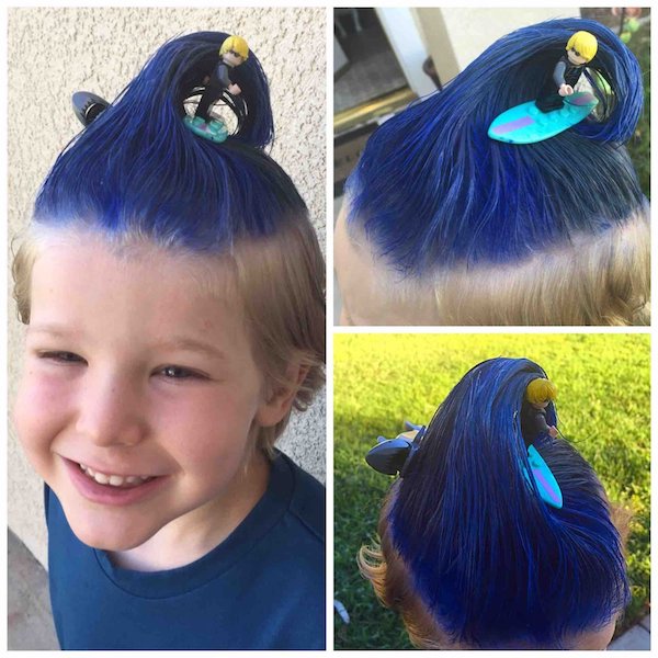 他们把创意玩到了小朋友的头发上