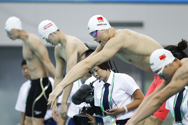 跨单位组队的大优势和小遗憾，孙杨调侃：以后组队可抽签