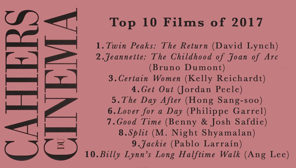 榜单｜《分裂》《比利·林恩》乱入《电影手册》年度十佳