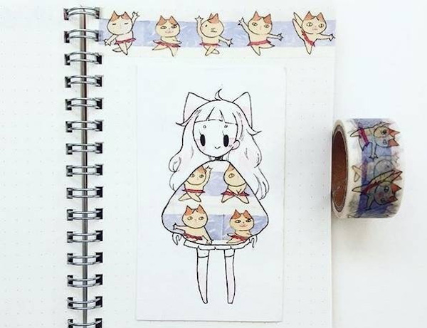 用漂亮的胶带作画，你可以和孩子轻松消磨一个周末