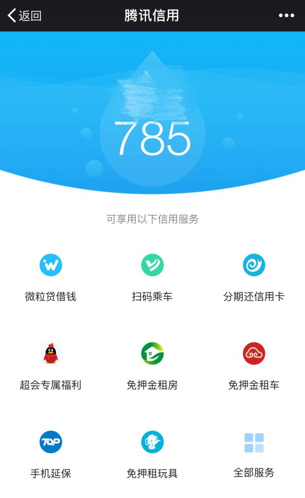 腾讯信用开放全国公测，信用分基于微信、QQ的互联网数据