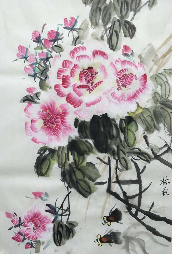 澎湃寒假征稿选登|孩子画笔下的牡丹和他的“好朋友”