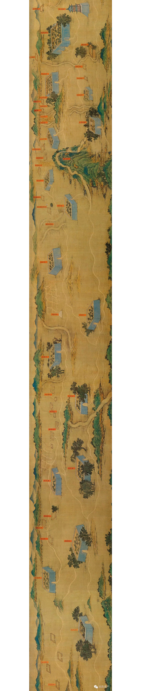 《丝路山水地图》春晚亮相：彩绘地图代表，主流青绿山水画